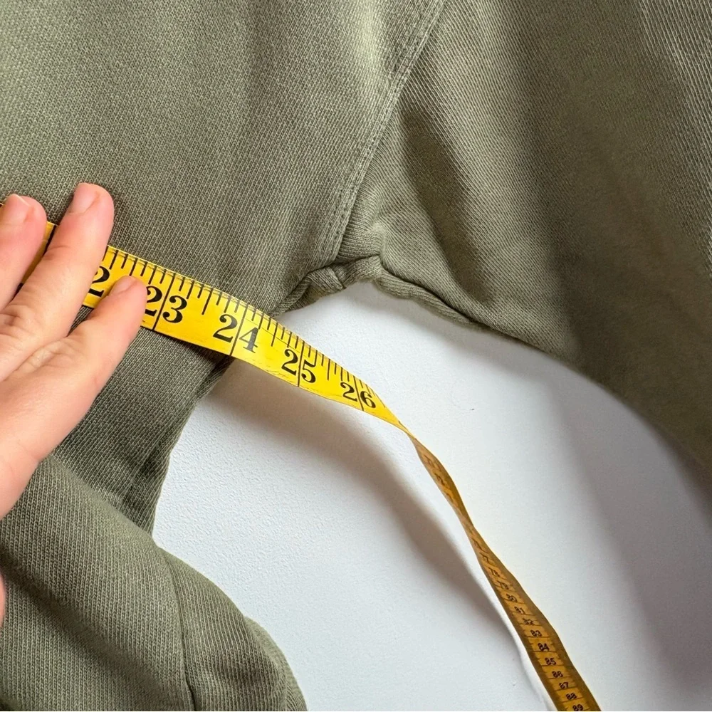 Aerie Barefoot Hoodie Oversized V Neck Green Sweatshirt Sweater Distressed XS - Picture 7 of 8